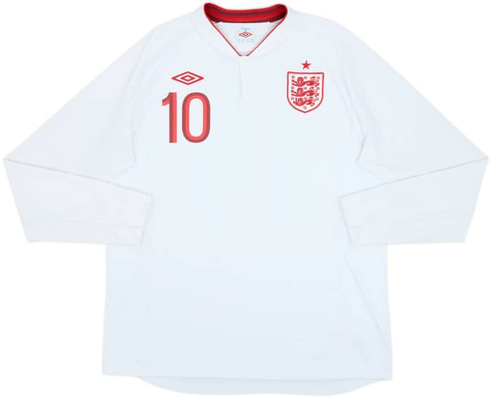 2012-13 England Home L/S Shirt Rooney #10 - 8/10 - (XL)