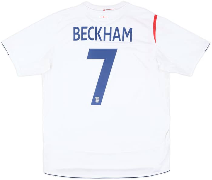 2005-07 England Home Shirt Beckham #7 - 5/10 - (XL)