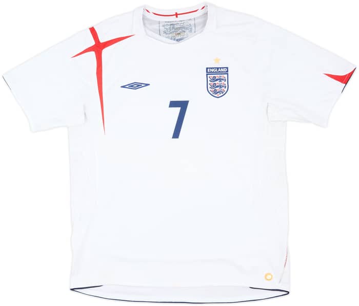 2005-07 England Home Shirt Beckham #7 - 5/10 - (XL)