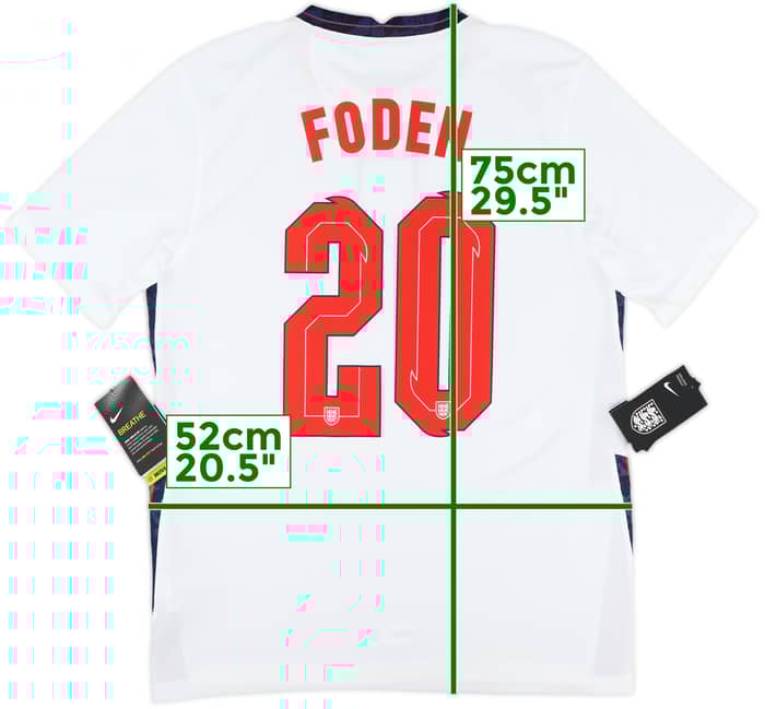 2020-22 England Home Shirt Foden #20 (M)