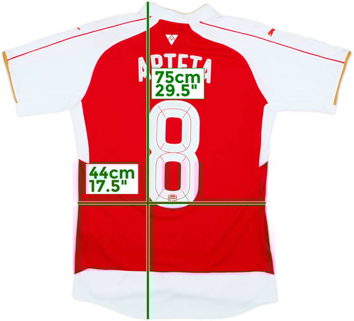 2015-16 Arsenal Home Shirt Arteta #8 (S)