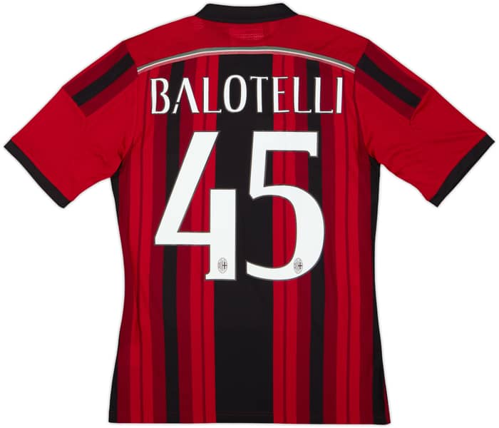 2014-15 AC Milan Home Shirt Balotelli #45 (XS)