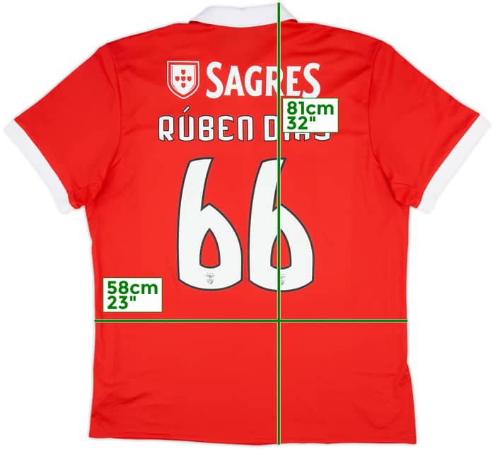 2017-18 Benfica Home Shirt Ruben Dias #66 (XL)