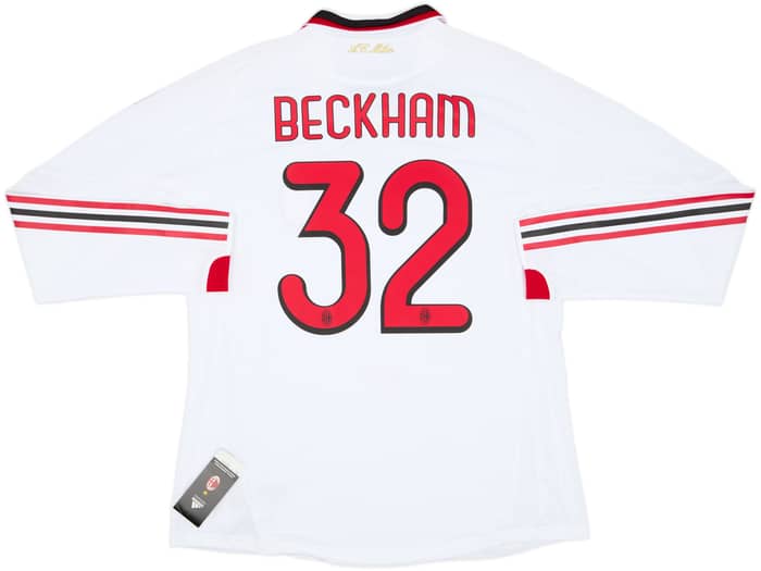 2009-10 AC Milan Player Issue Away L/S Shirt Beckham #32 (XL)