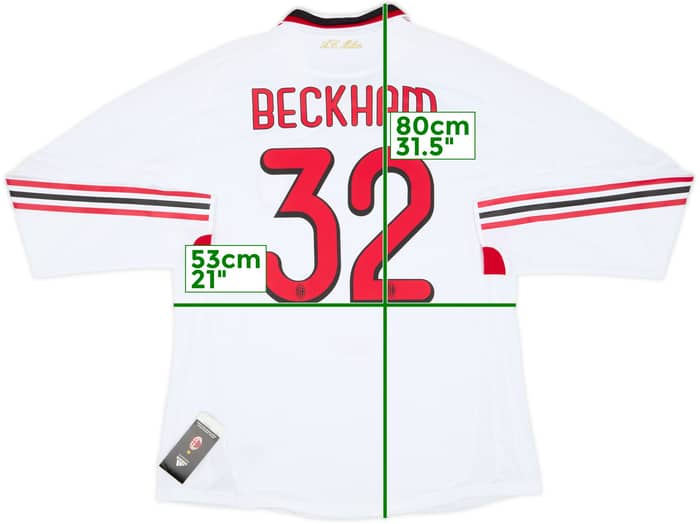 2009-10 AC Milan Player Issue Away L/S Shirt Beckham #32 (XL)