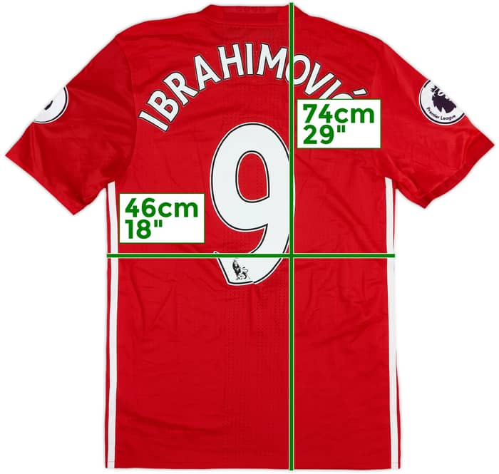 2016-17 Manchester United Player Issue Home Shirt Ibrahimovic #9 (S/M)