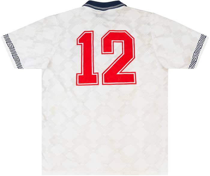 1992 England U-18 Match Issue Home Shirt #12 (Butt)