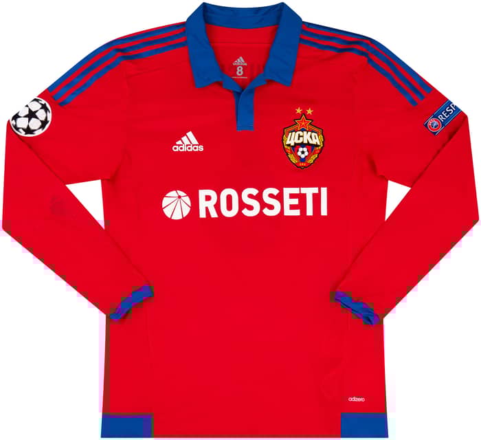 2015-16 CSKA Moscow Match Worn Champions League Home L/S Shirt Berezutskiy A. #6