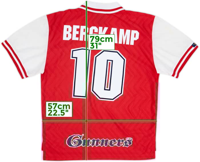 1996-98 Arsenal Home Shirt Bergkamp #10 - 7/10 - (XL)