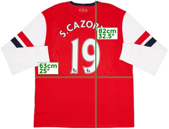 2012-14 Arsenal Home L/S Shirt S.Cazorla #19 - 9/10 - (XXL)