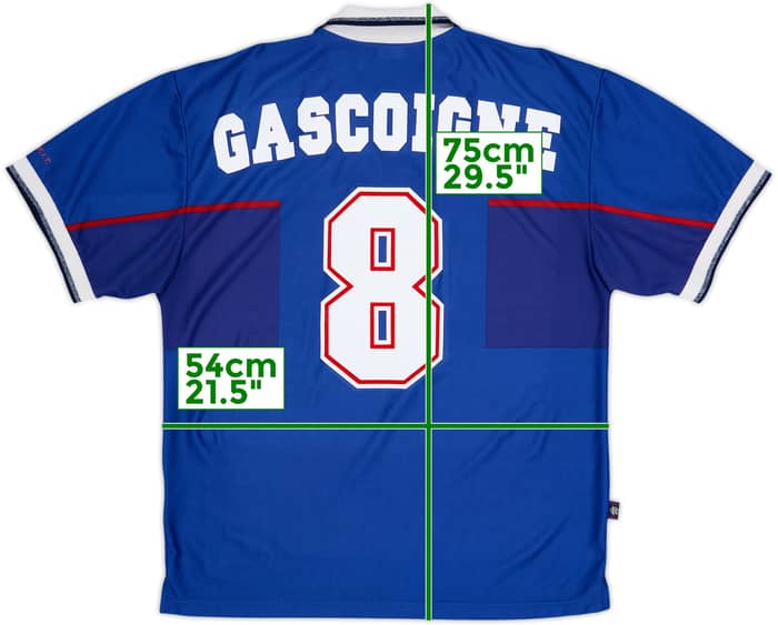 1997-99 Rangers Home Shirt Gascoigne #8 - 6/10 - (L)