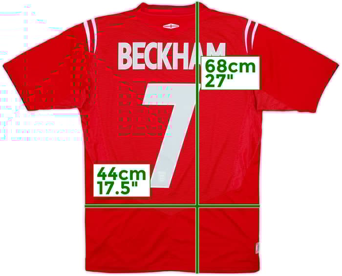 2004-06 England Away Shirt Beckham #7 - 9/10 - (XL.Boys)