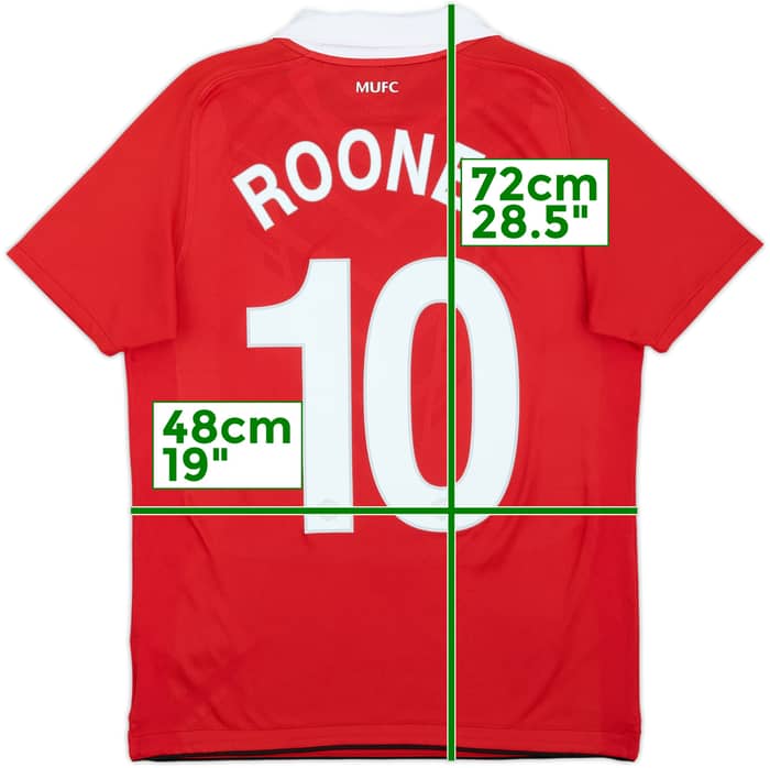 2010-11 Manchester United Home Shirt Rooney #10 - 9/10 - (XL.Boys)