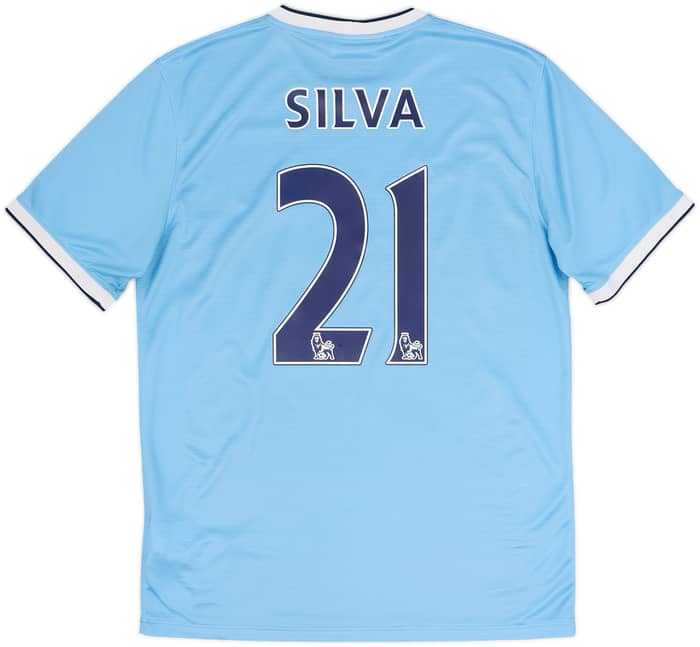 2013-14 Manchester City Home Shirt Silva #21 - 8/10 - (M)