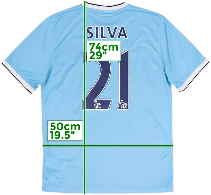 2013-14 Manchester City Home Shirt Silva #21 - 8/10 - (M)