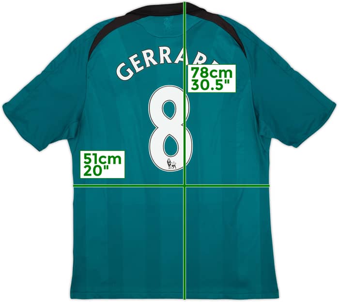 2008-09 Liverpool Third Shirt Gerrard #8 - 7/10 - (L)