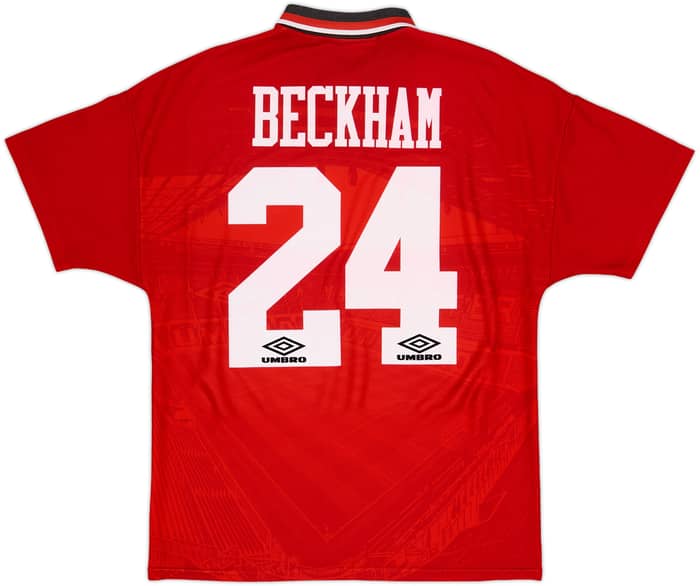 1994-96 Manchester United Home Shirt Beckham #24 - 7/10 - (M)