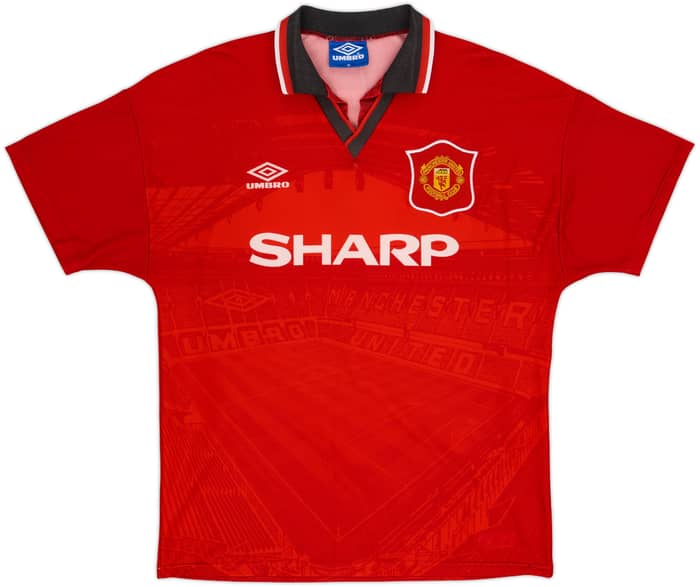 1994-96 Manchester United Home Shirt Beckham #24 - 7/10 - (M)