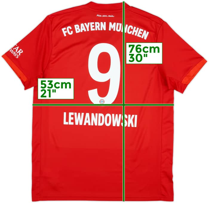 2020-21 Bayern Munich Home Shirt Lewandowski #9 - 8/10 - (L)