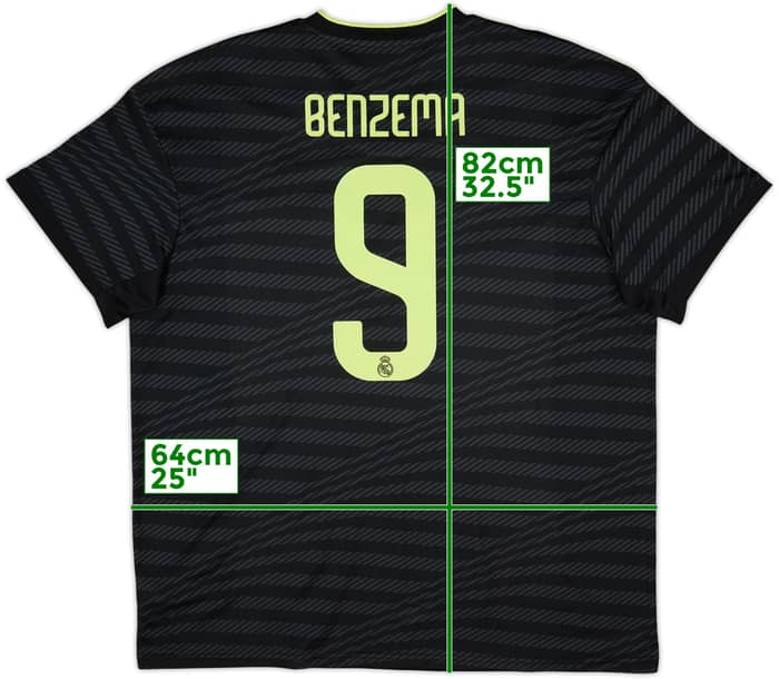 2022-23 Real Madrid Third Shirt Benzema #9 - 9/10 - (XXL)