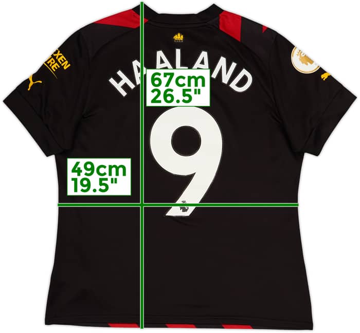 2022-23 Manchester City Away Shirt Haaland #9 - 10/10 - (Women's L)