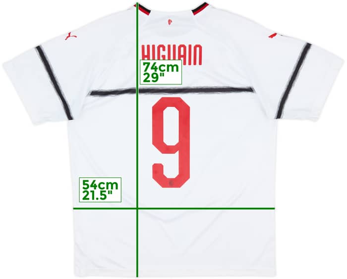 2018-19 AC Milan Away Shirt Higuain #9 - 8/10 - (XL)
