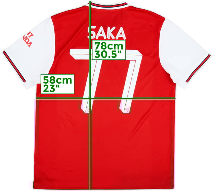 2019-20 Arsenal Home Shirt Saka #77 - 7/10 - (XL)