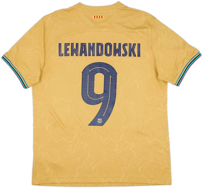 2022-23 Barcelona Away Shirt Lewandowski #9 - 10/10 - (L)
