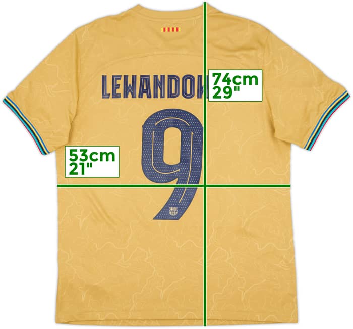 2022-23 Barcelona Away Shirt Lewandowski #9 - 10/10 - (L)
