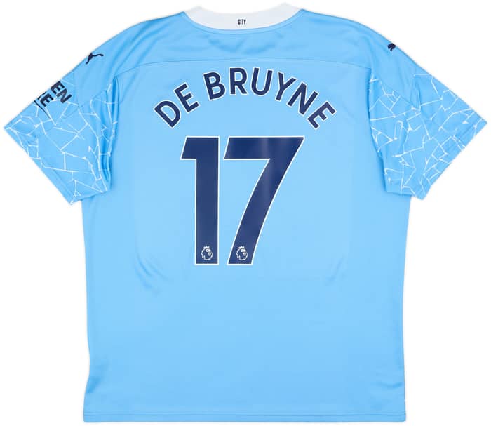 2020-21 Manchester City Home Shirt De Bruyne #17 - 9/10 - (XL)