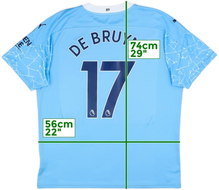 2020-21 Manchester City Home Shirt De Bruyne #17 - 9/10 - (XL)