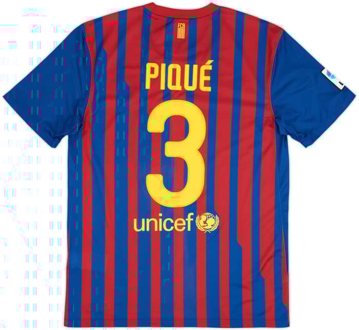 2011-12 Barcelona Home Shirt Pique #3 - 7/10 - (M)