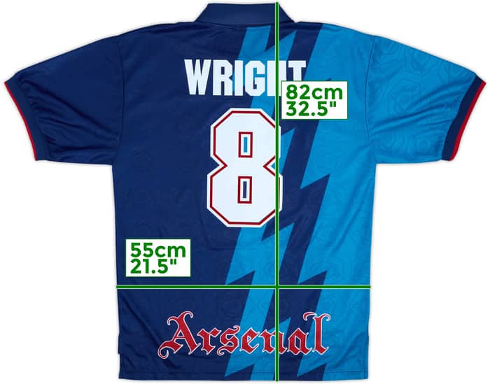 1995-96 Arsenal Away Shirt Wright #8 - 8/10 - (L)
