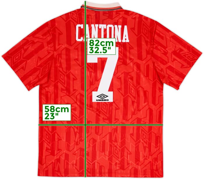 1992-94 Manchester United Home Shirt Cantona #7 - 6/10 - (XL)