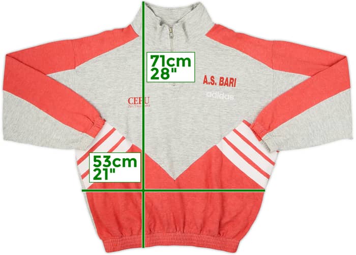 1995-96 Bari Player Issue adidas 1/4 Zip Training Top - 8/10 - (XL)