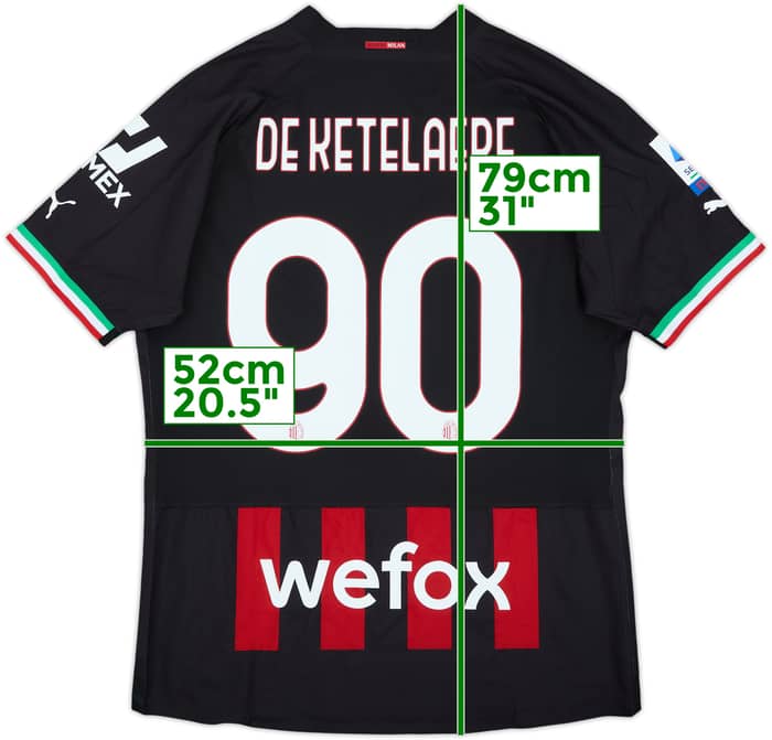 2022-23 AC Milan Authentic Home Shirt De Ketelaere #90 - 9/10 - (L)