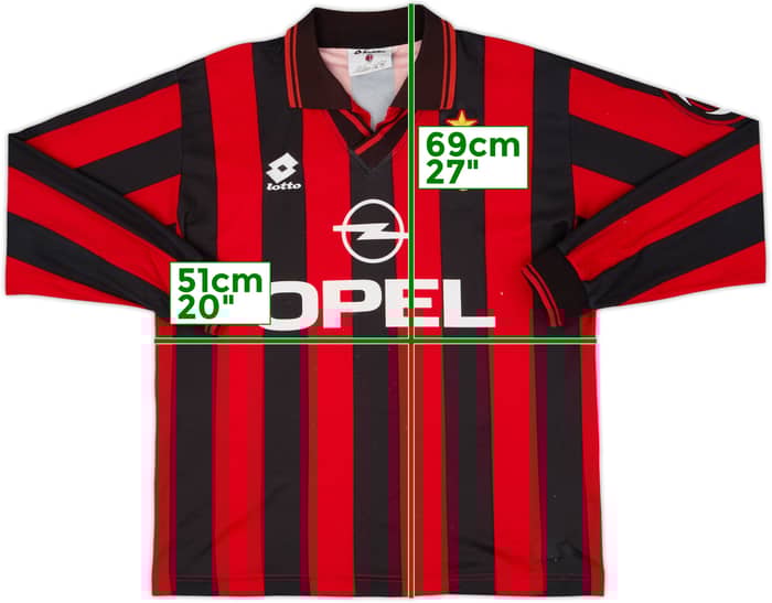 1996-97 AC Milan Home L/S Shirt - 5/10 - (S)