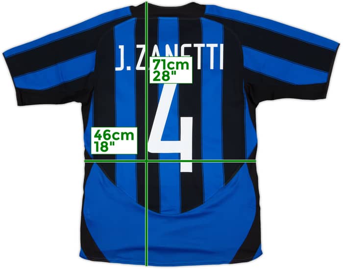 2003-04 Inter Milan Home Shirt J.Zanetti #4 - 6/10 - (M)