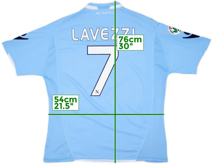 2009-10 Napoli Home Shirt Lavezzi #7 - 8/10 - (L)