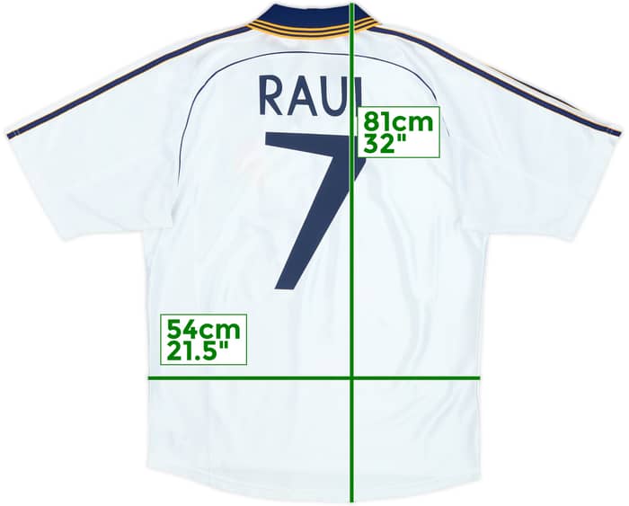 1998-00 Real Madrid Home Shirt Raul #7 - 8/10 - (M)