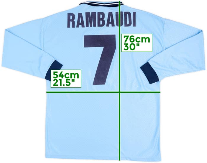 1996-97 Lazio Home L/S Shirt Rambaudi #7 - 6/10 - (L)
