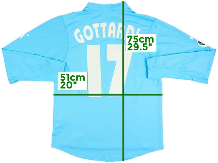2002-03 Lazio Match Issue Home L/S Shirt Gottardi #17