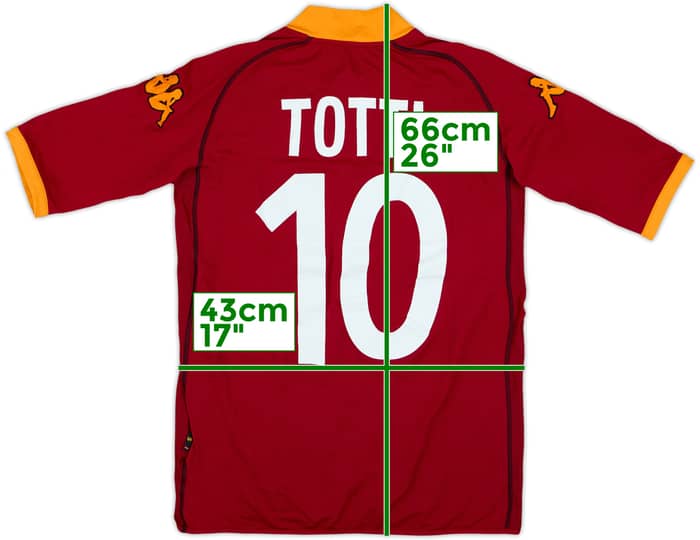 2002-03 Roma Home Shirt Totti #10 - 6/10 - (S)