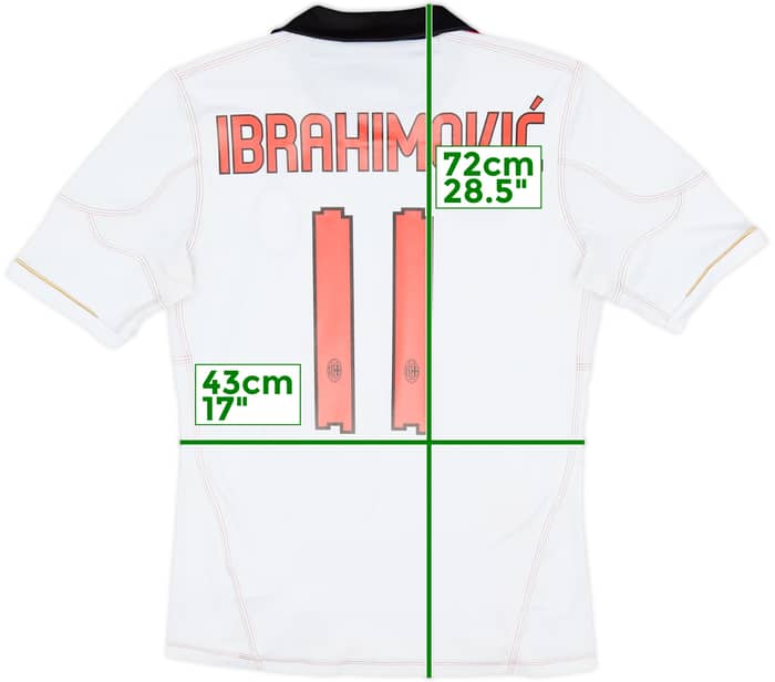 2010-11 AC Milan Away Shirt Ibrahimovic #11 - 7/10 - (S)