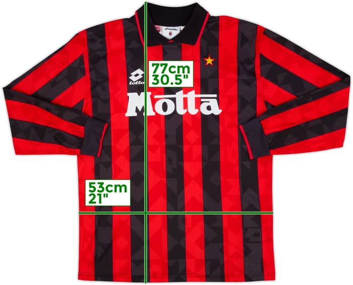 1993-94 AC Milan Home L/S Shirt - 9/10 - (XL)
