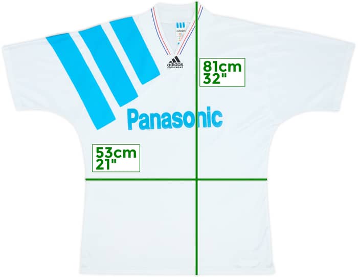 1992-93 Olympique Marseille Home Shirt - 8/10 - (L)