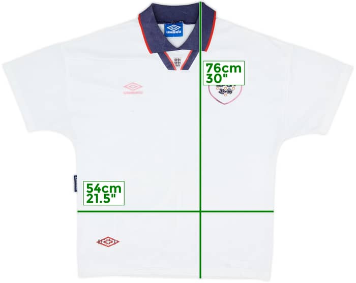 1993-95 England Home Shirt - 5/10 - (L)
