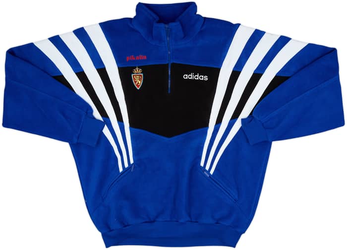 1996-97 Real Zaragoza Versión Jugador adidas 1/4 Zip Sudadera de Forro Polar - 8/10 - (L)