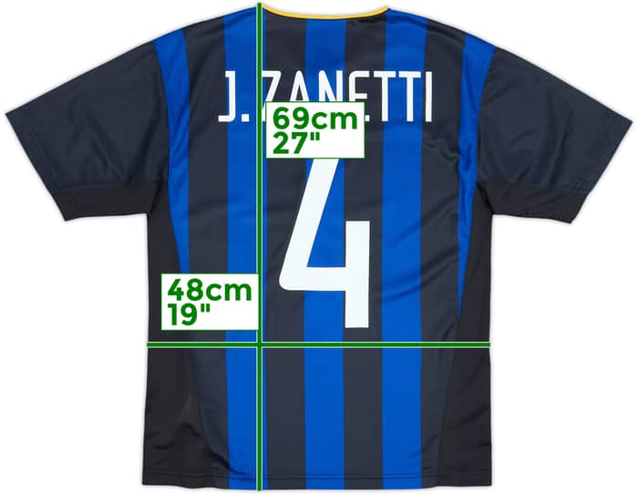 2002-03 Inter Milan Basic Home Shirt J.Zanetti #4 - 6/10 - (XL.Boys)