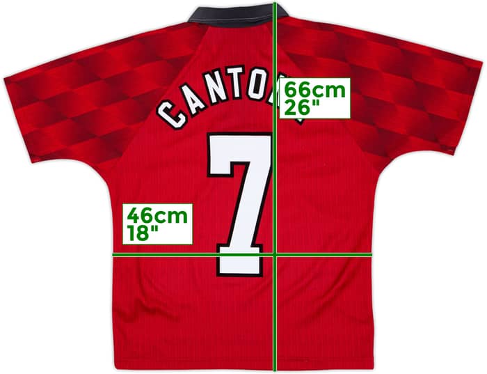 1996-98 Manchester United Home Shirt Cantona #7 - 8/10 - (Y)